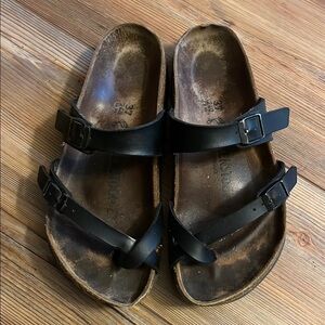 Birkenstock Black Leather Sandals